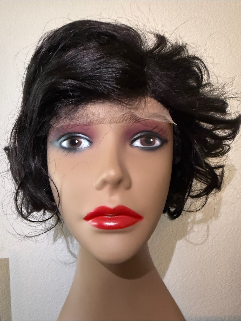Black Short Wavy Lace Front Wig - Unbranded